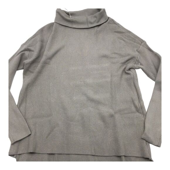 Devotion by Cyrus Womens Medium Oversized Cowl Neck Ribbed Knit Sweater Gray - Picture 3 of 11